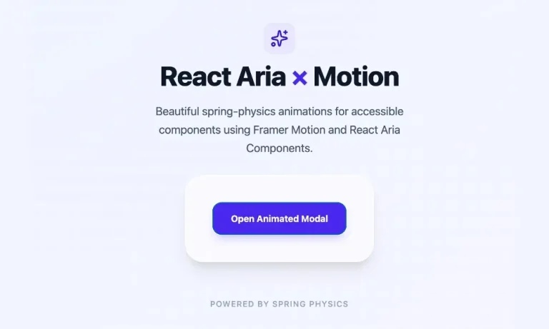 انیمیشن در React Aria