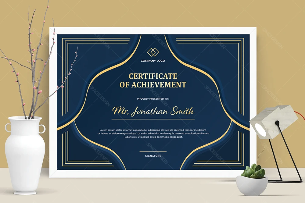 فایل لایه باز سرتیفیکیت شرکتی با طراحی جذاب و مدرن