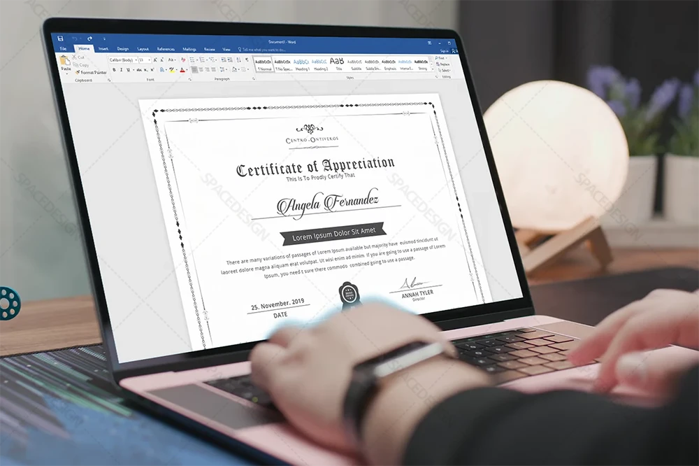 قالب سرتیفیکیت آموزشگاهی مناسب جشن فارغ‌التحصیلی