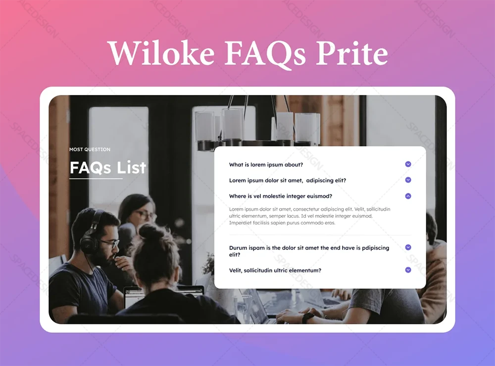 افزونه پرسشهای متداول Wiloke FAQs Prite برای المنتور