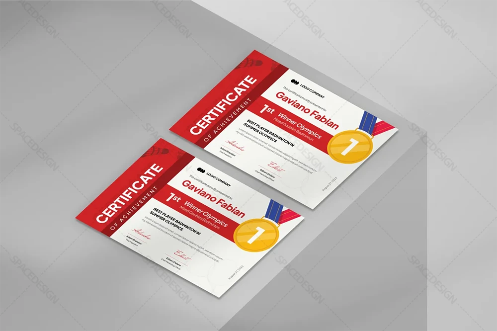 فایل لایه باز مدرک بدمینتون مدرن Modern Badminton Certificate