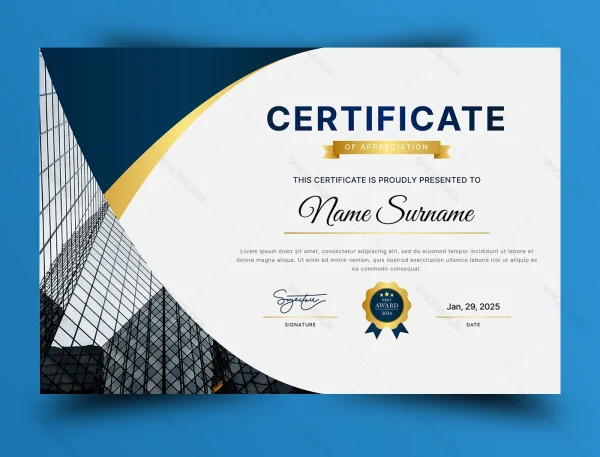 سرتیفیکیت معماری و عمران | دانلود مدرک لایه باز حرفه‌ای